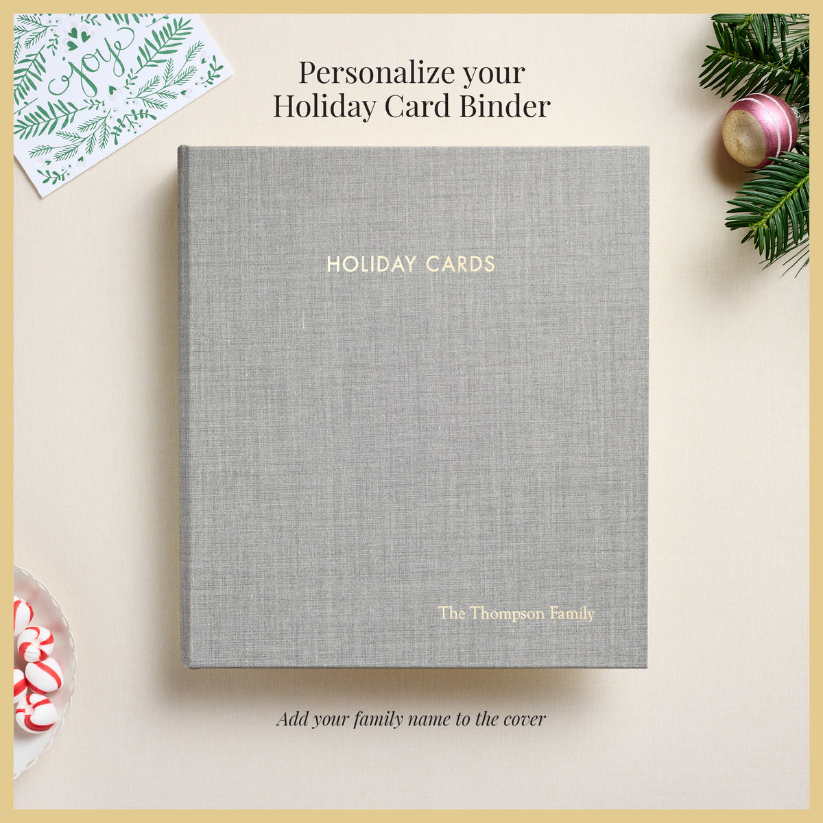 The Holiday Card Album | Light Gray Linen