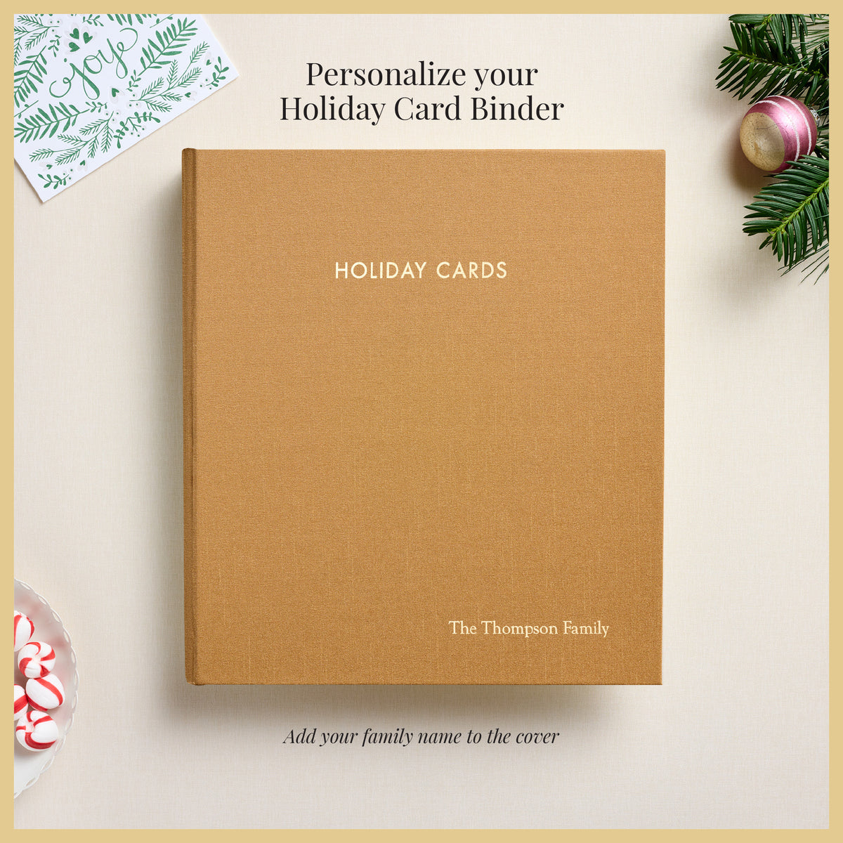 The Holiday Card Album | Antique Gold Silk