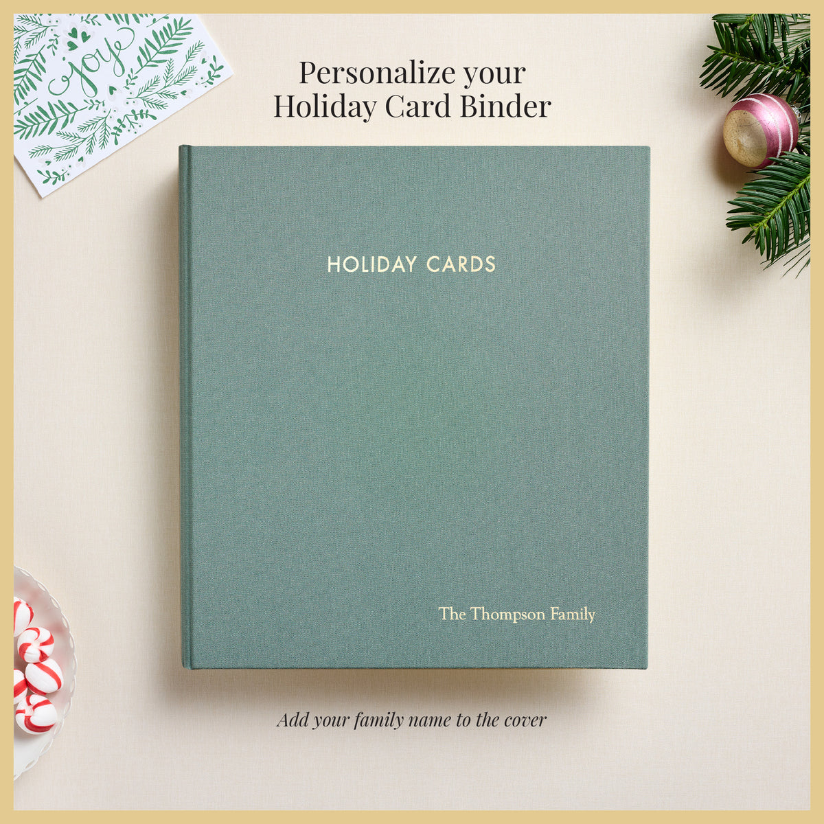 The Holiday Card Album | Jade Green Cotton