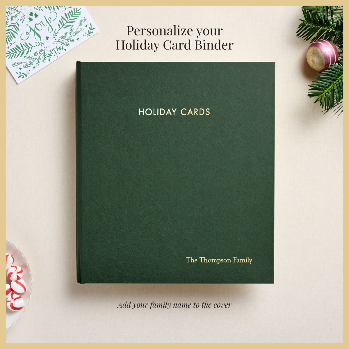 The Holiday Card Album | Pine Green Vegan Leather