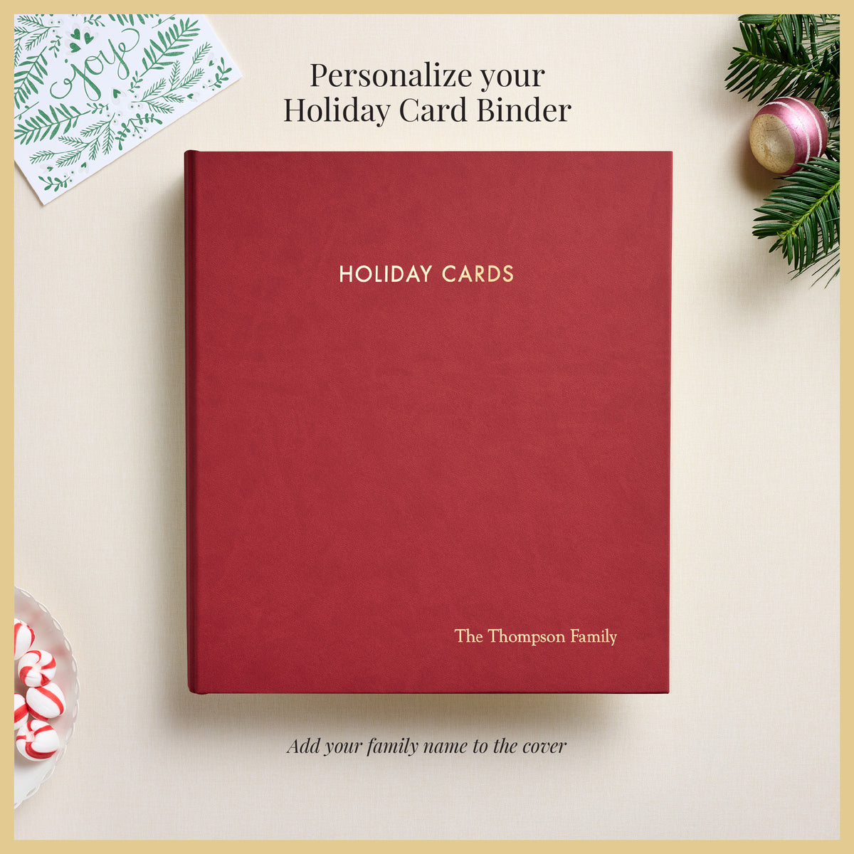 The Holiday Card Album | Red Vegan Leather