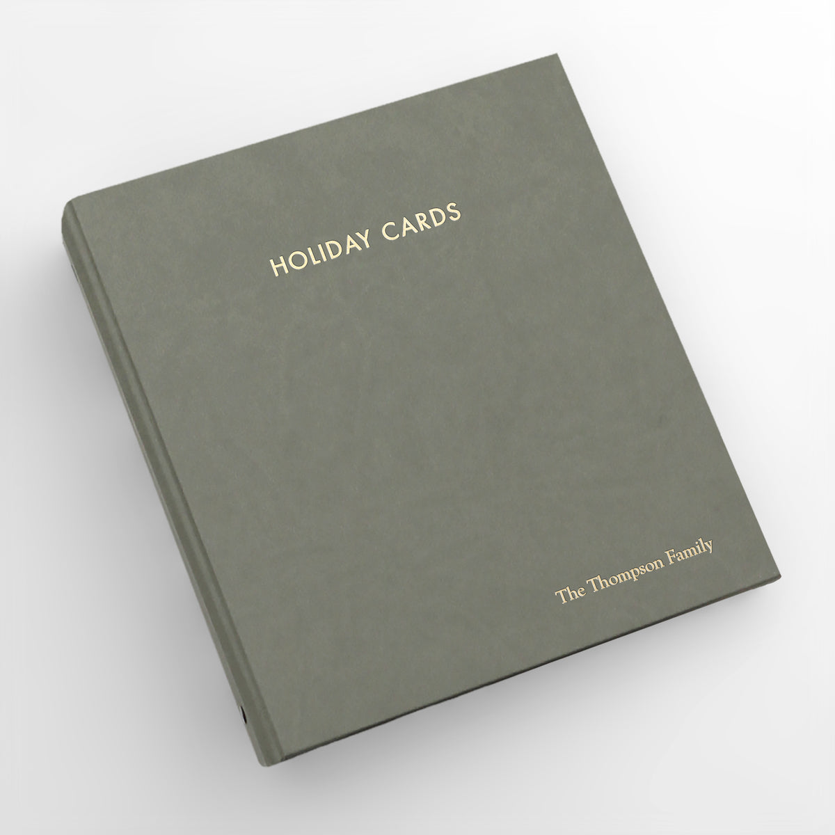 Holiday Card Album | Cover: Moss Vegan Leather | Embossed with “Holiday Cards” | Available Personalized