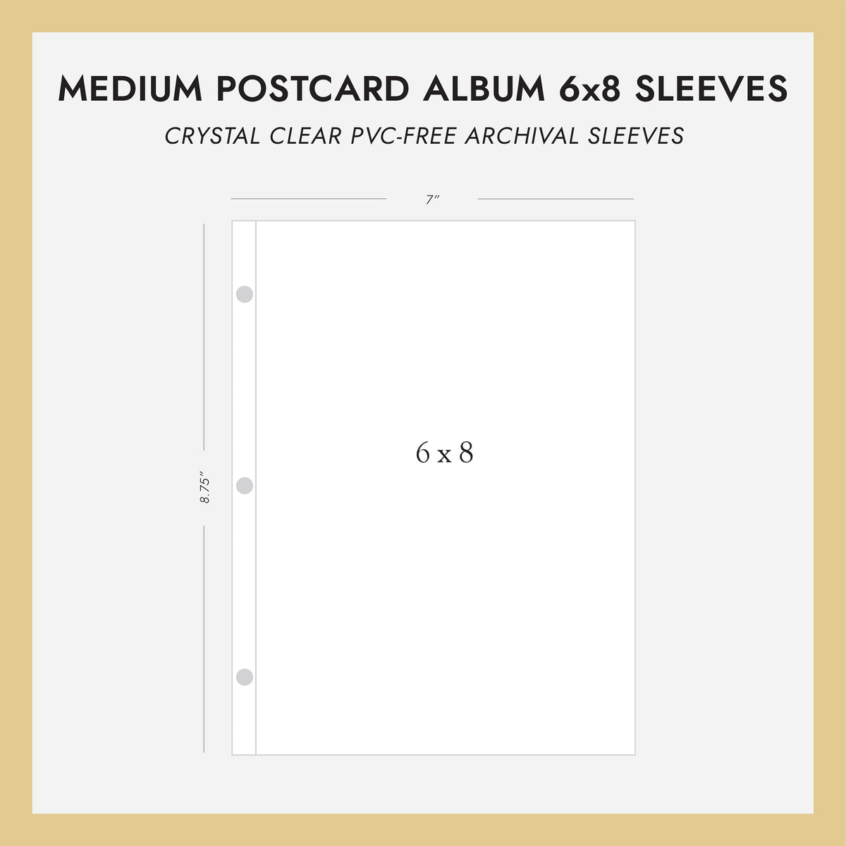 6x8 Medium Postcard Album Sleeves (for 6x8 Postcards) Set Of 10