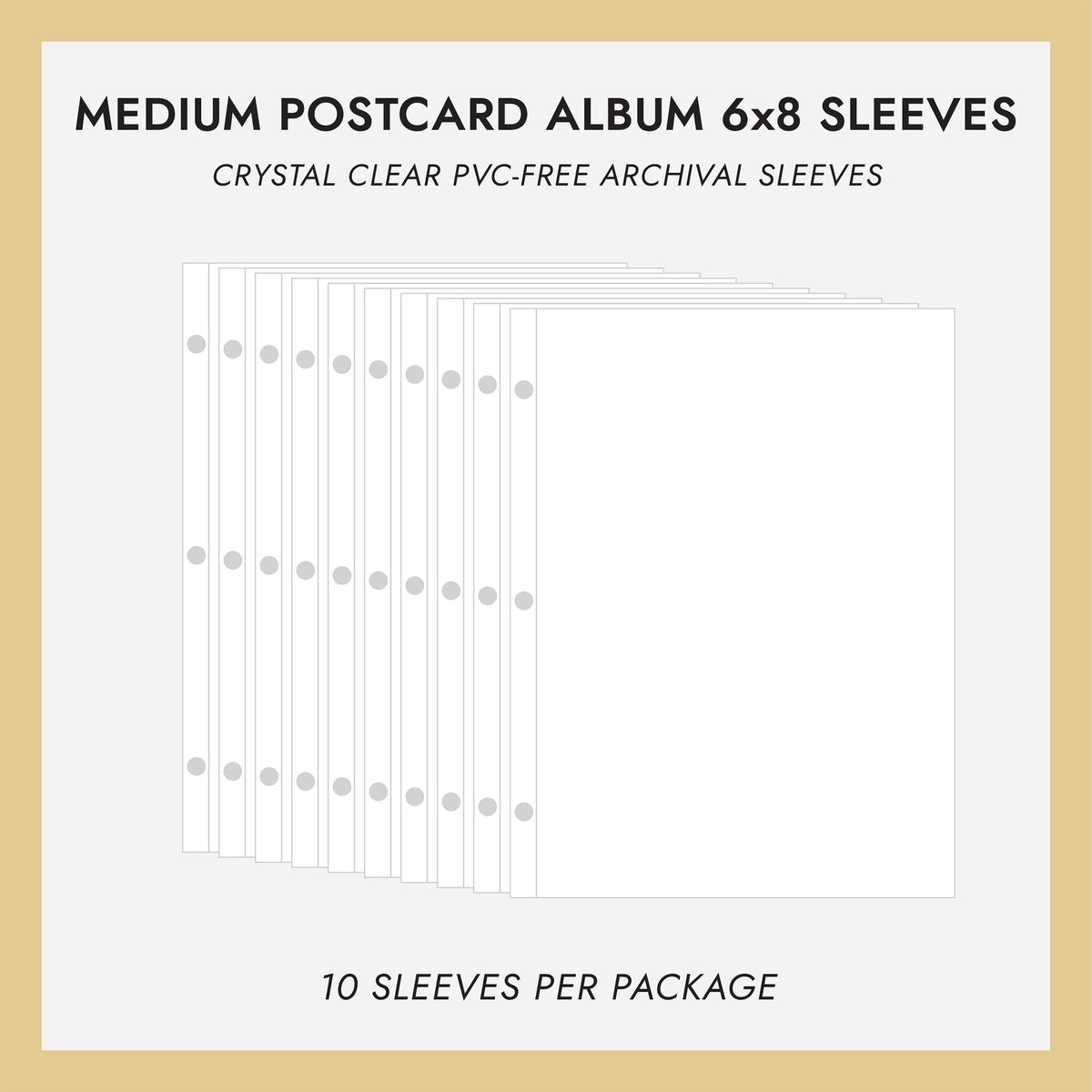6x8 Medium Postcard Album Sleeves (for 6x8 Postcards) Set Of 10 - Rag & Bone Bindery 6x8 Medium Postcard Album Sleeves (for 6x8 Postcards) Set Of 10 - Rag & Bone Bindery