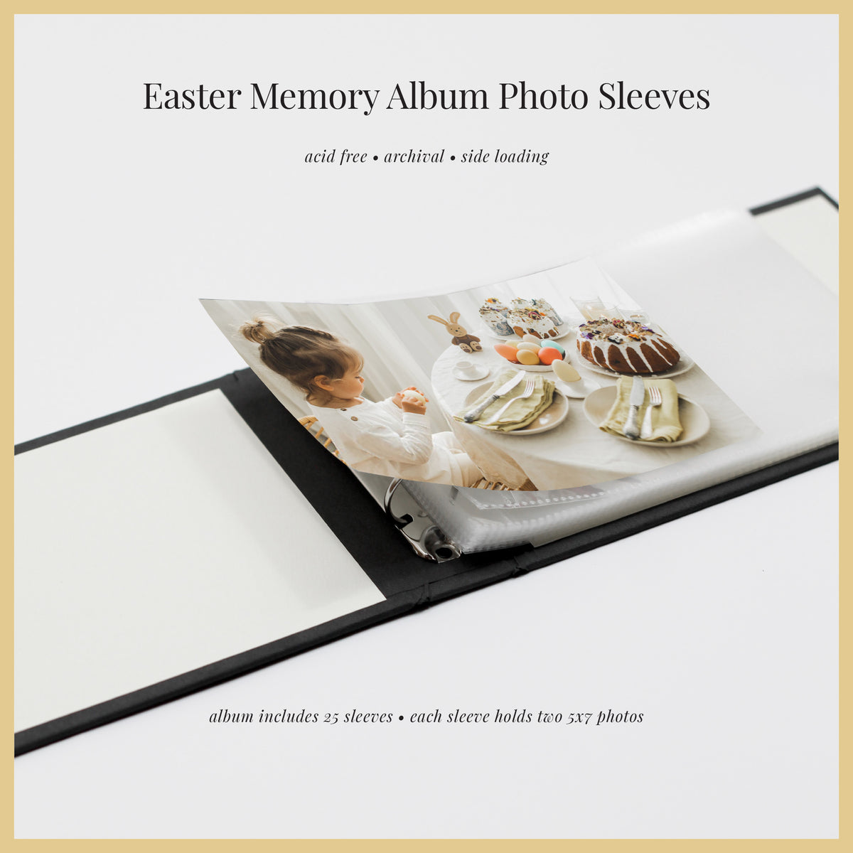 Easter Memories Album | with Peachy Pink Cotton Cover | Includes Embossed Family Name