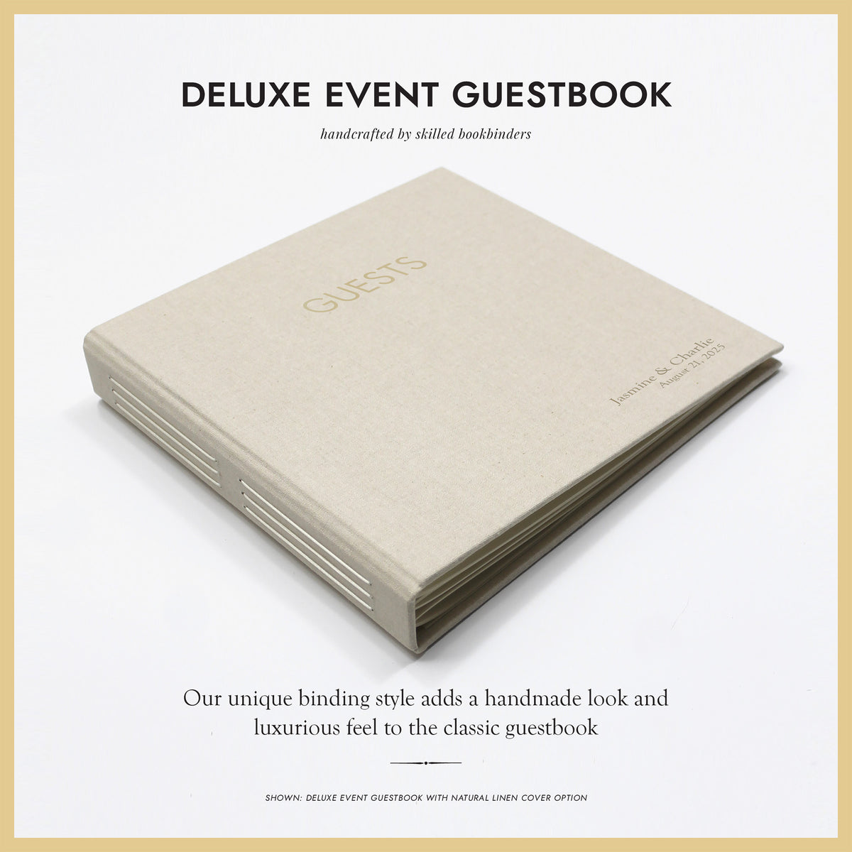 Event Guestbook | Cover: Antique Gold Silk | Available Personalized