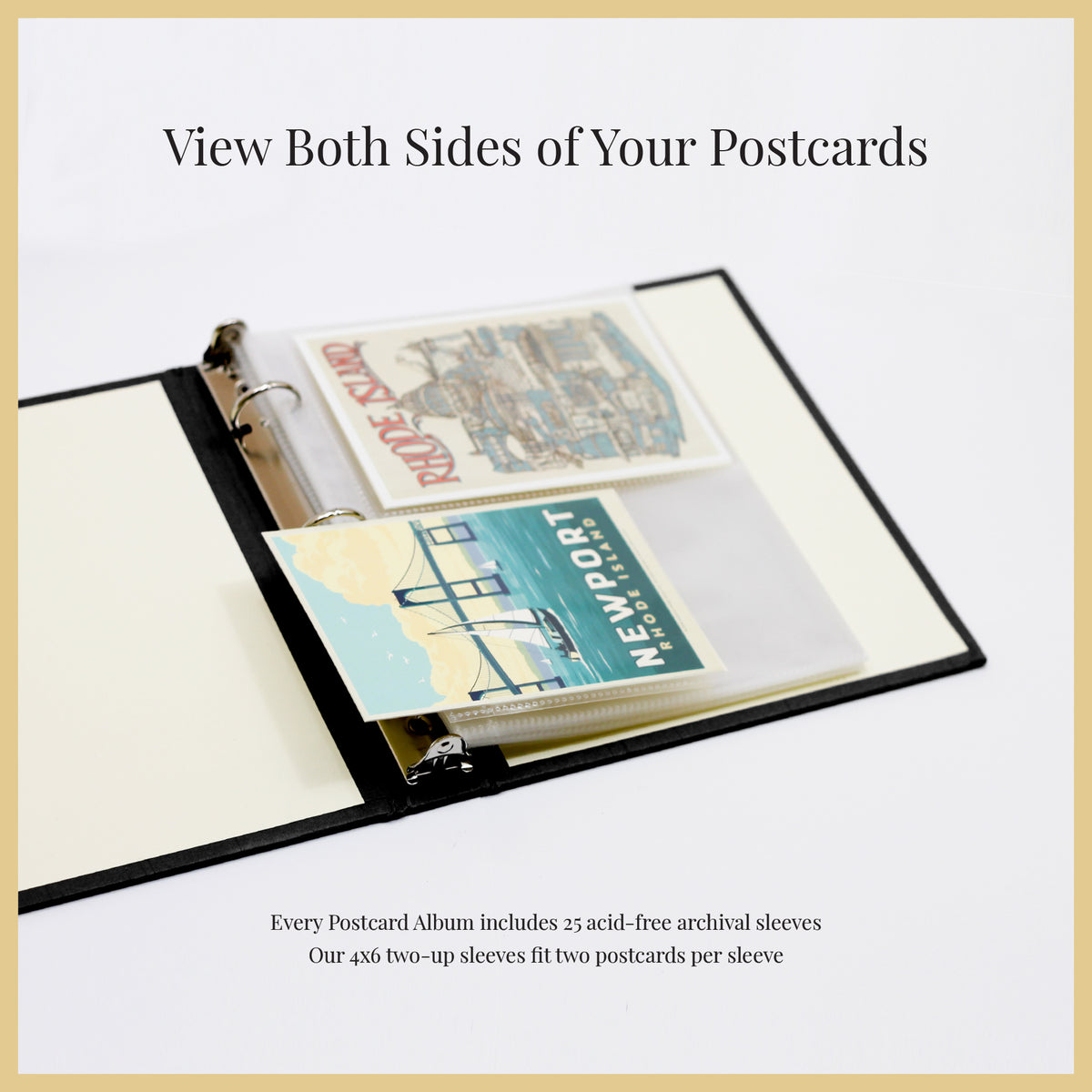 The Medium Postcard Album | Navy Blue Cotton