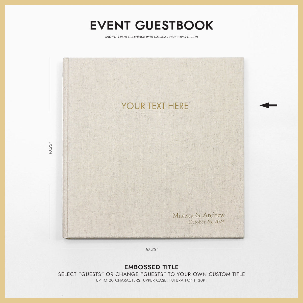 Event Guestbook | Cover: Navy Blue Cotton | Available Personalized