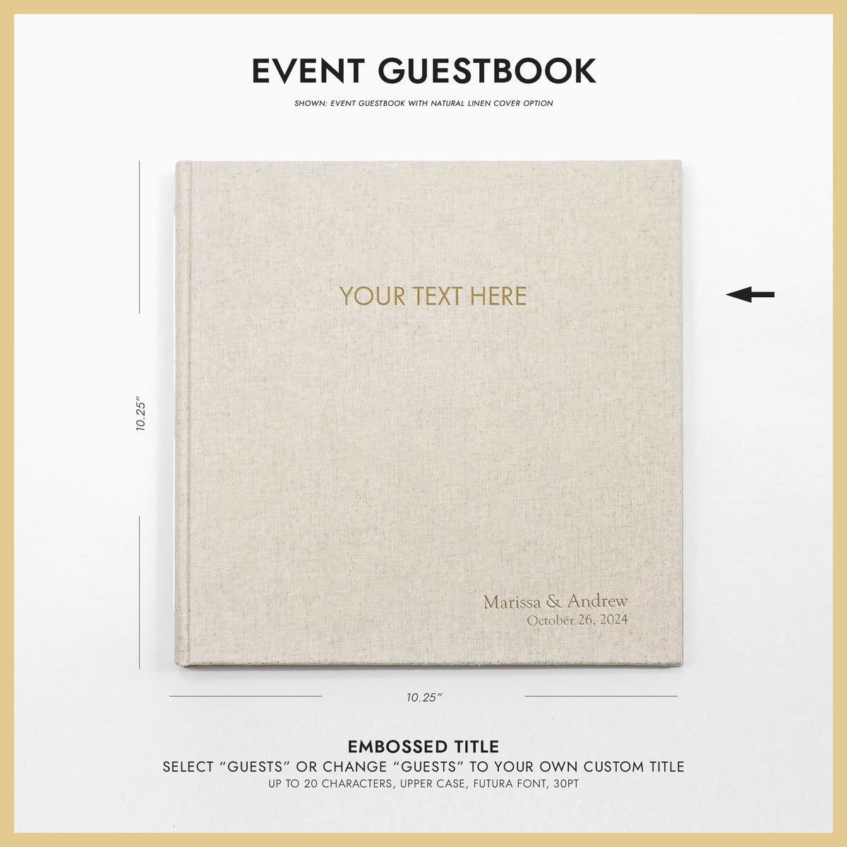 Event Guestbook | Cover: Natural Linen | Available Personalized