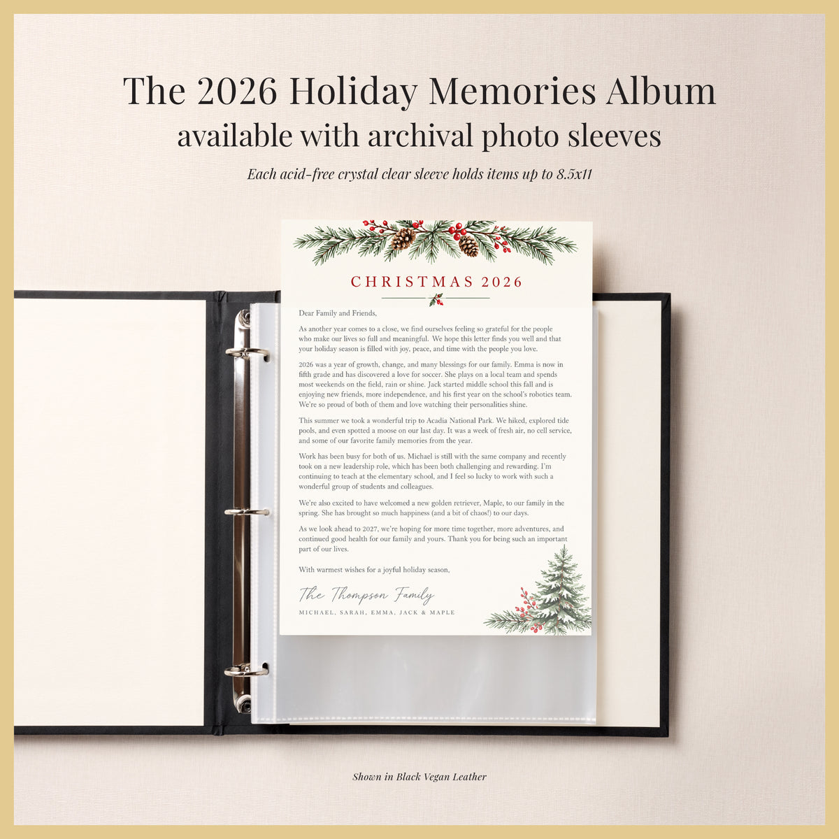 The 2026 Holiday Memory Album | Cranberry Red Cotton