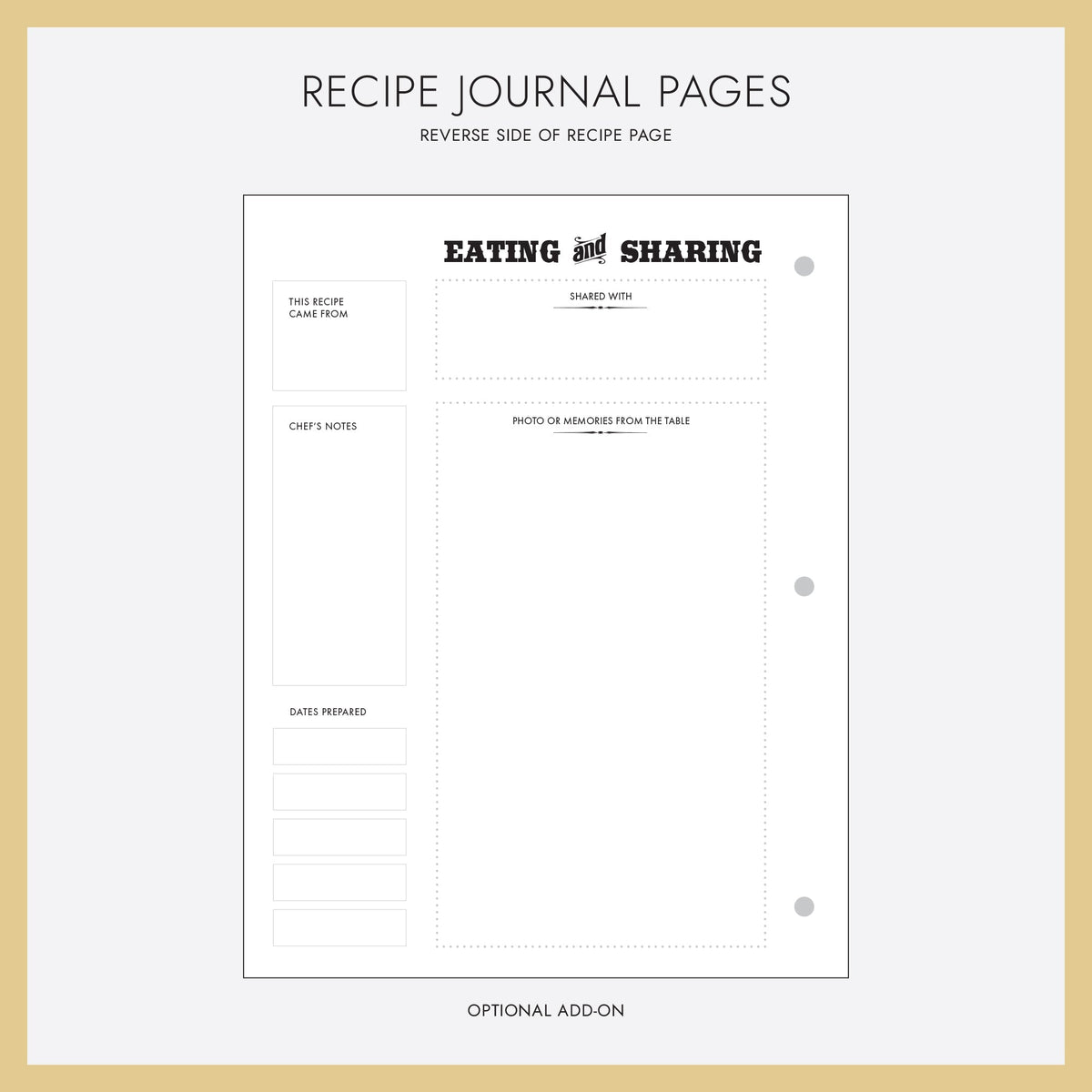 Recipe Journal Embossed with &quot;RECIPES&quot; covered with Pearl Leather