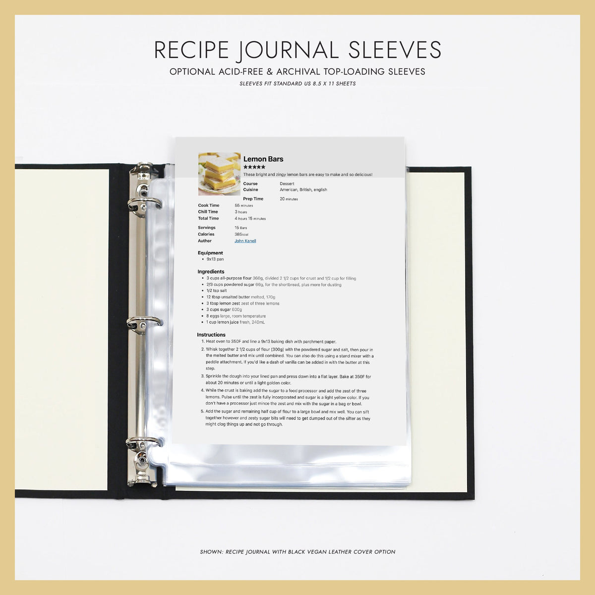 Recipe Journal Embossed with &quot;RECIPES&quot; covered with Ocean Blue Leather