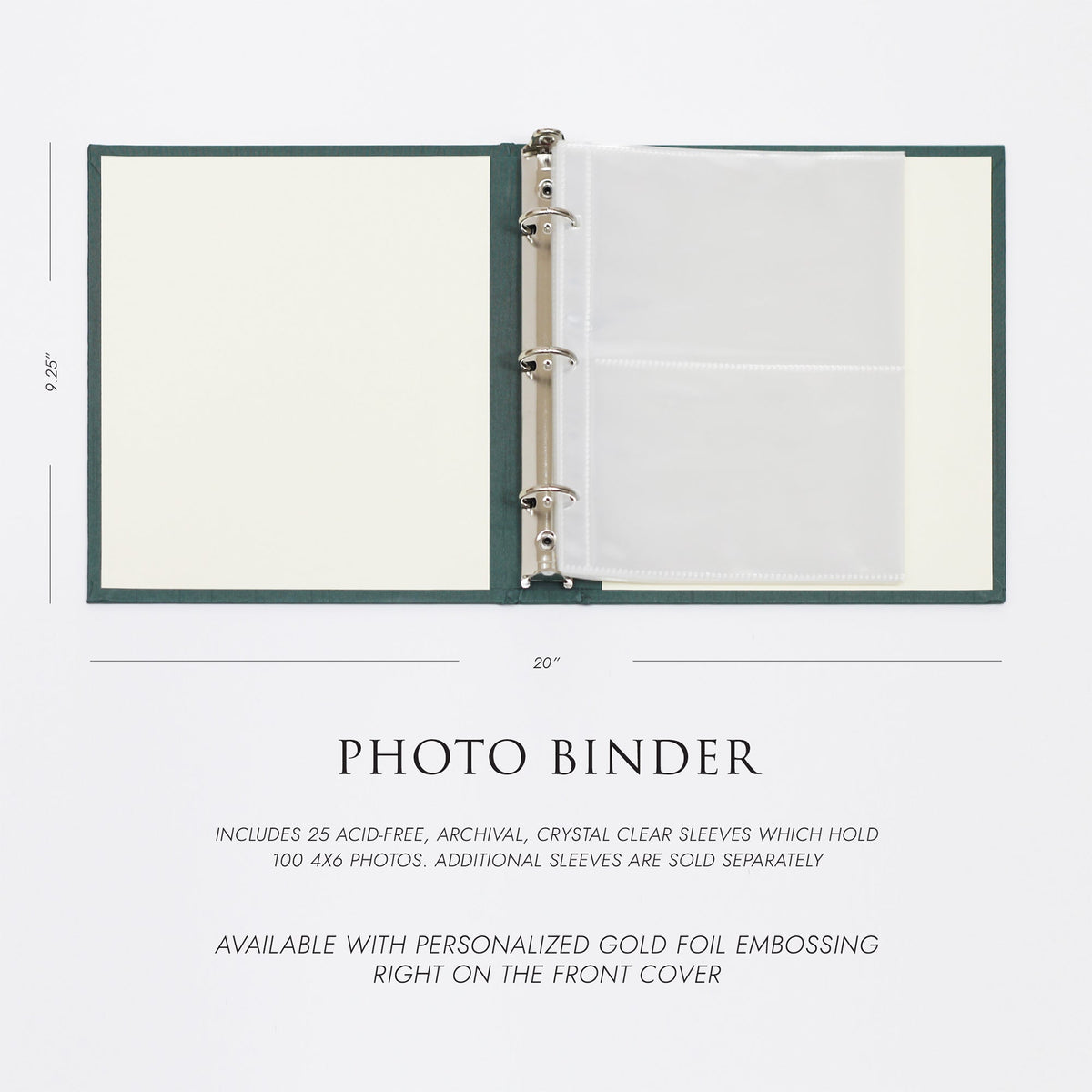 Medium Photo Binder For 4x6 Photos | Cover: Celery Cotton | Available Personalized