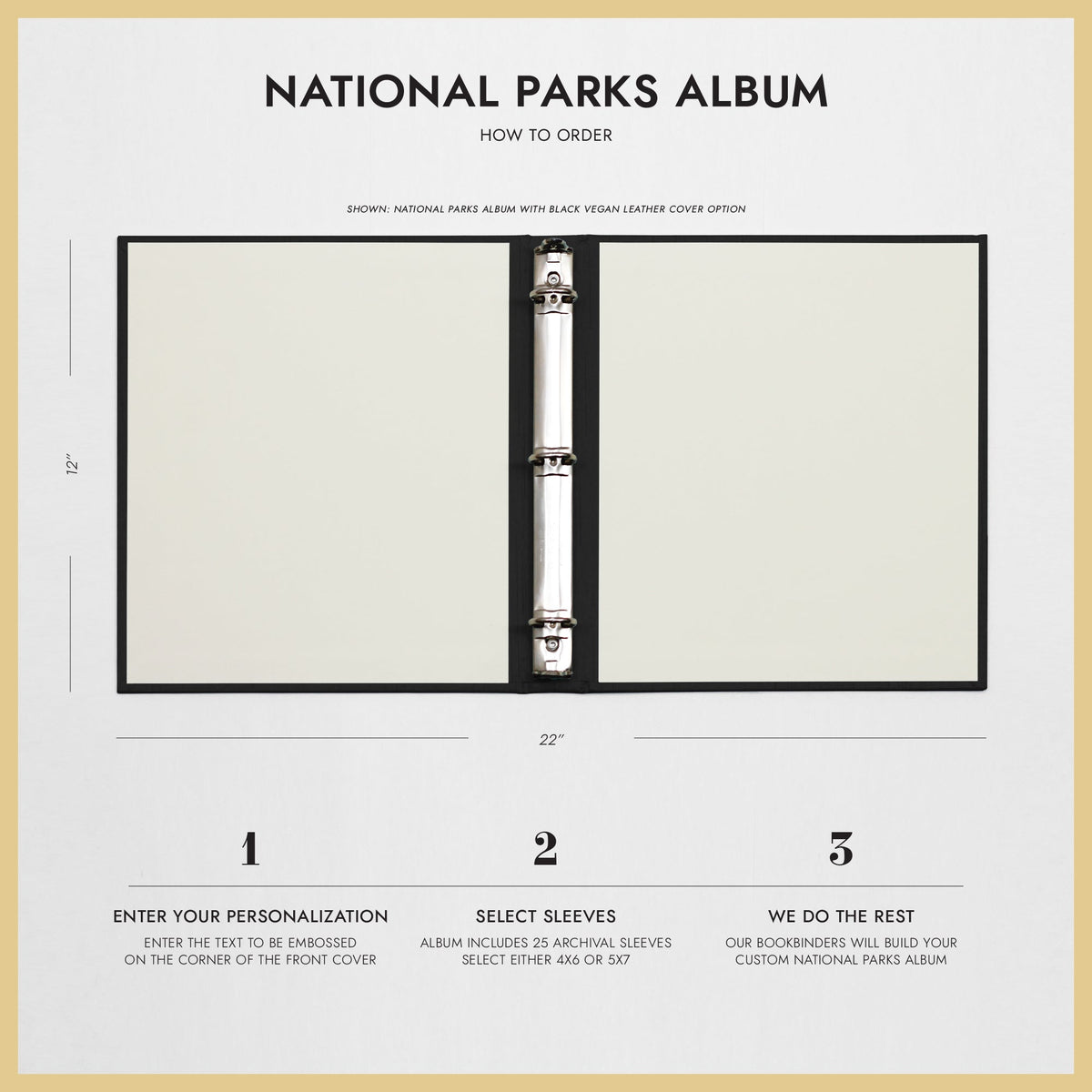 National Parks Album | Cover: Indigo Vegan Leather | Available Personalized