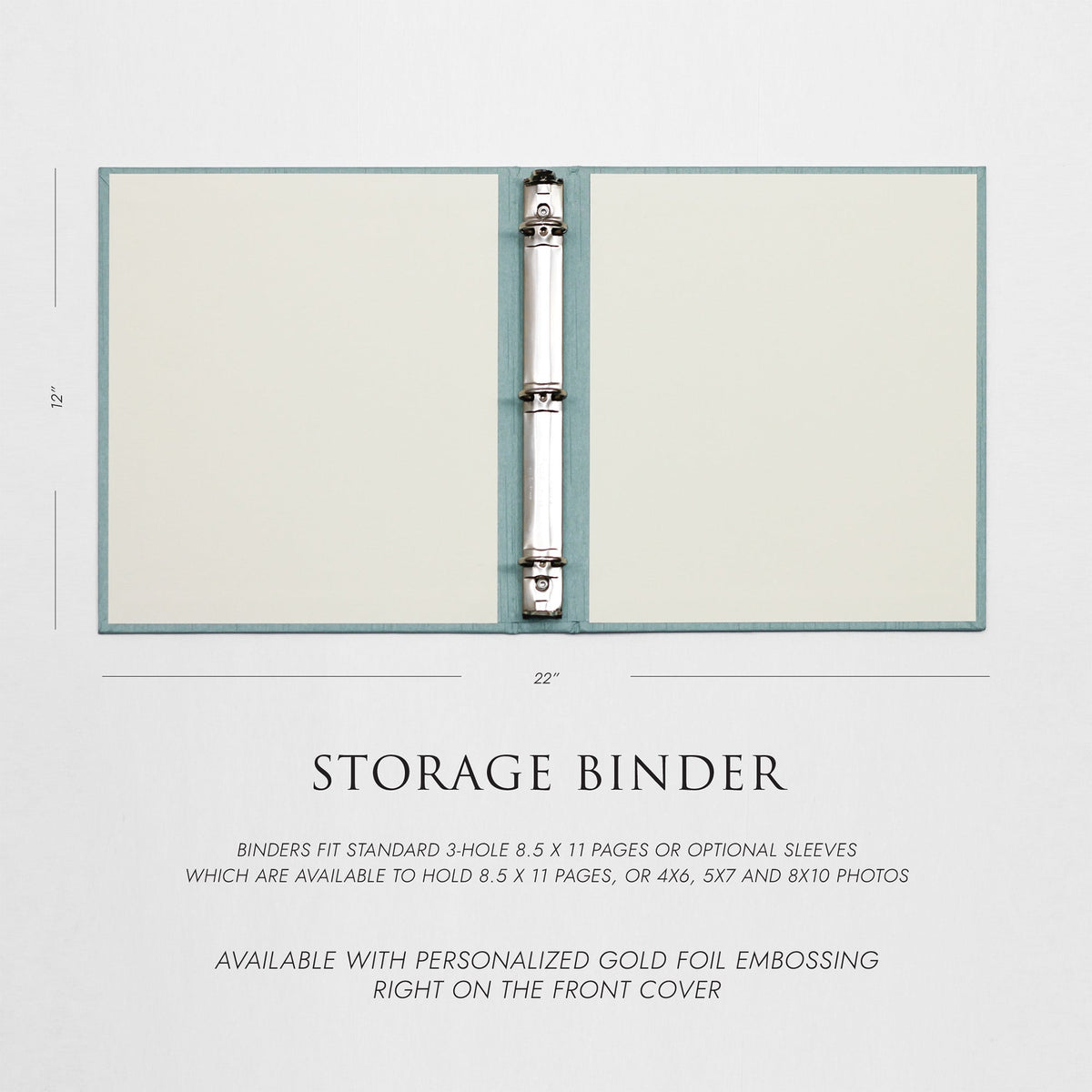 Storage Binder for Photos or Documents with Celery Cotton Cover