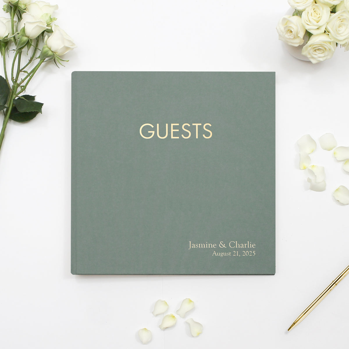 Event Guestbook | Cover: Jade Green Cotton | Available Personalized
