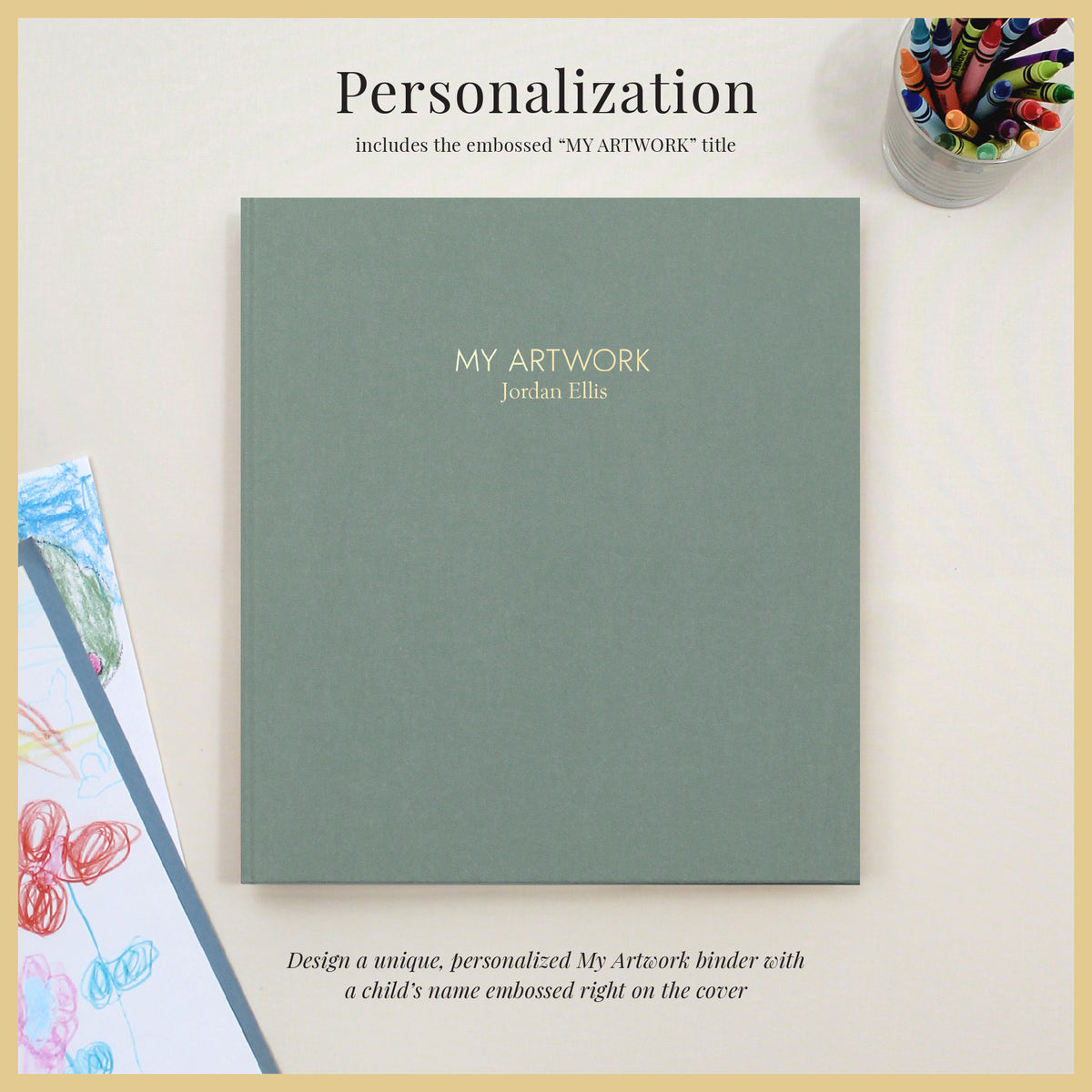 My Artwork Binder | Jade Green Cotton