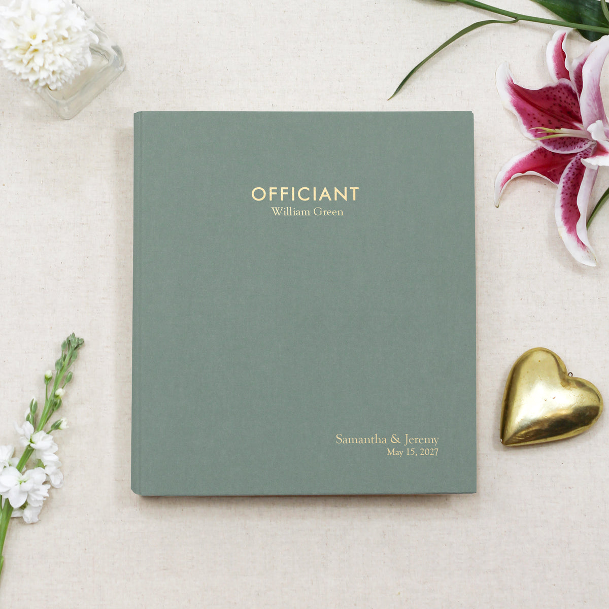 The Officiant Binder | Jade Green Cotton