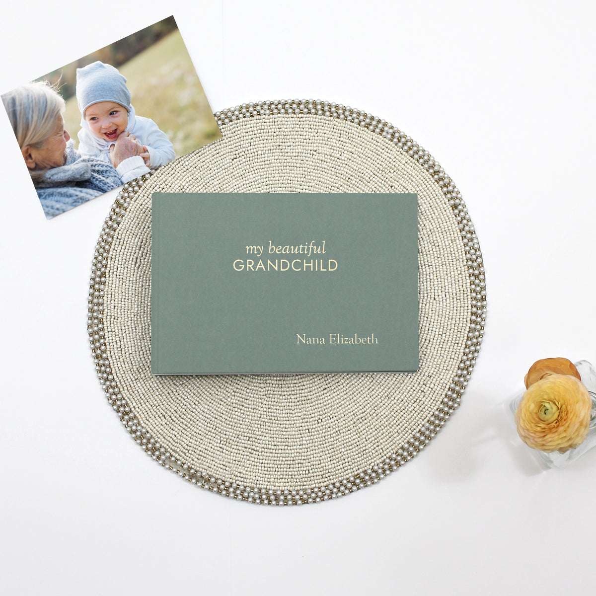 Grandma's Brag Book | My Beautiful Grandchild / Grandchildren | Jade Cotton Cover