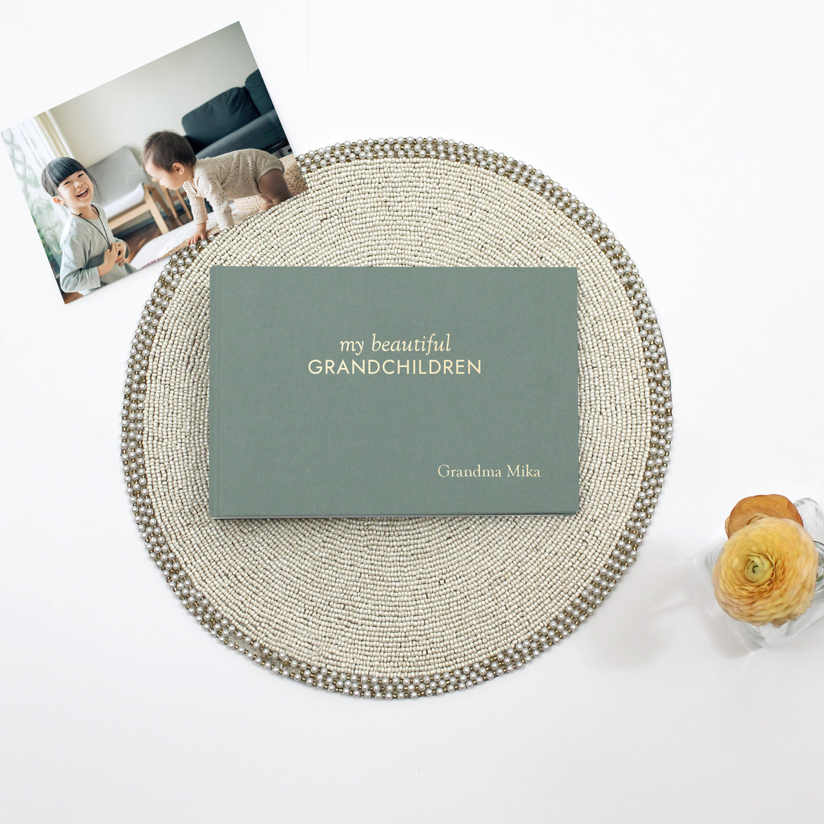 Grandma's Brag Book | My Beautiful Grandchild / Grandchildren | Jade Cotton Cover