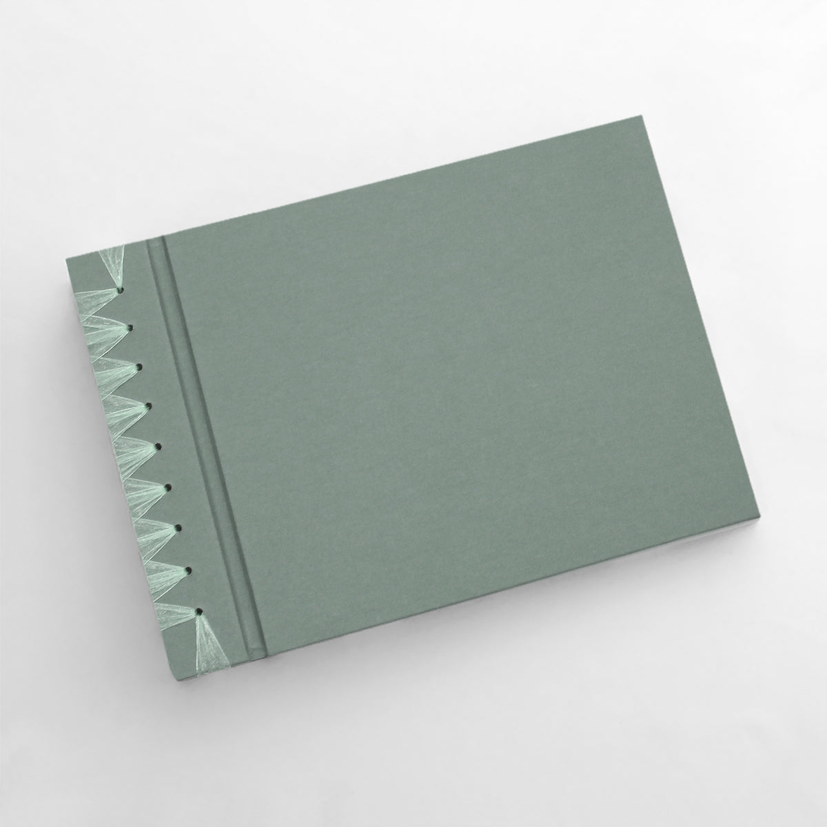 Large 10 x 15 Paper Page Album | Cover: Jade Green Cotton | Available Personalized