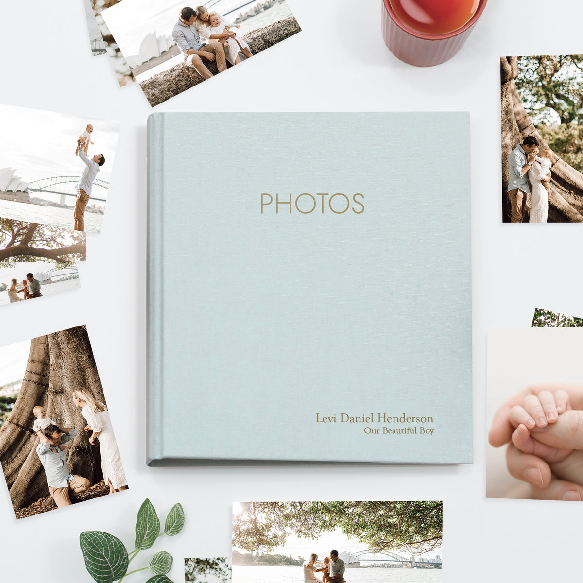 Large Photo Binder For 4x6 Photos | Cover: Light Blue Cotton | Available Personalized