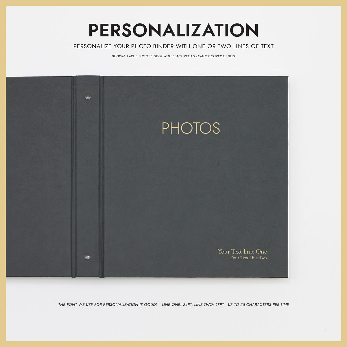 Large Photo Binder for 5x7 photos | Cover: Navy Blue Cotton | Available Personalized