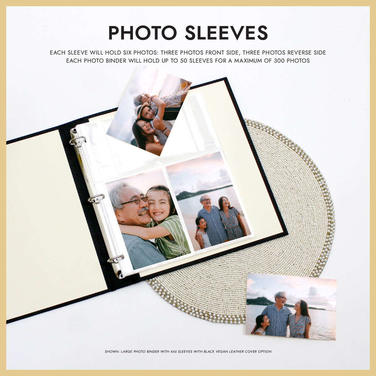 Large Photo Binder For 4x6 Photos | Cover: Light Blue Cotton | Available Personalized