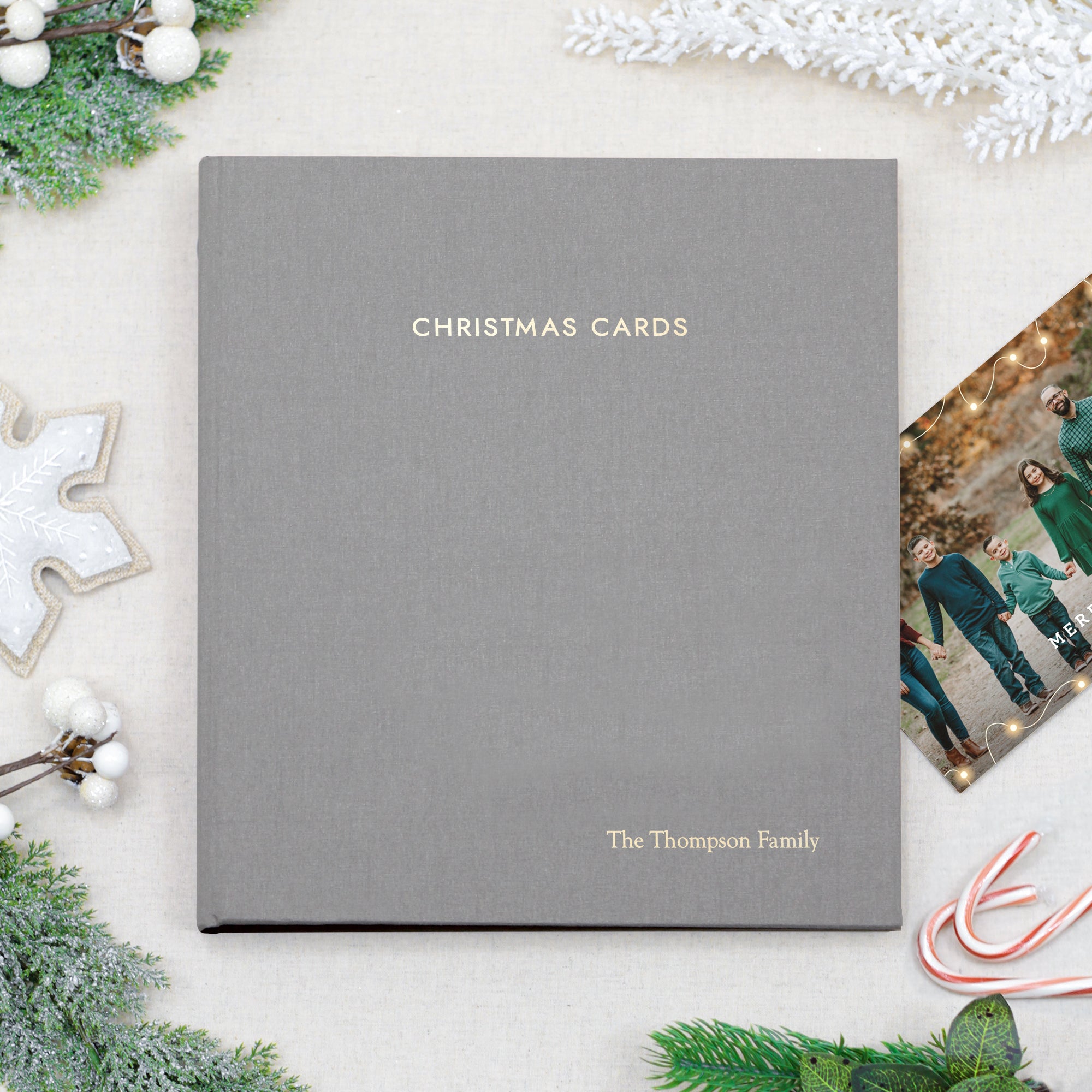 Christmas Card Album | Cover: Silver Silk | Available Personalized Christmas Card Album | Cover: Silver Silk | Available Personalized