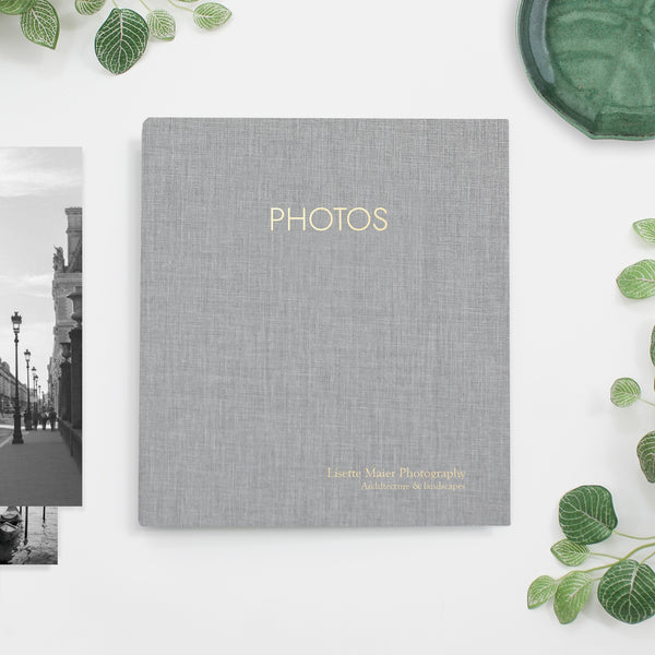 Large Photo Binder For 8x10 Photos | Cover: Dove Gray Linen | Availabl ...