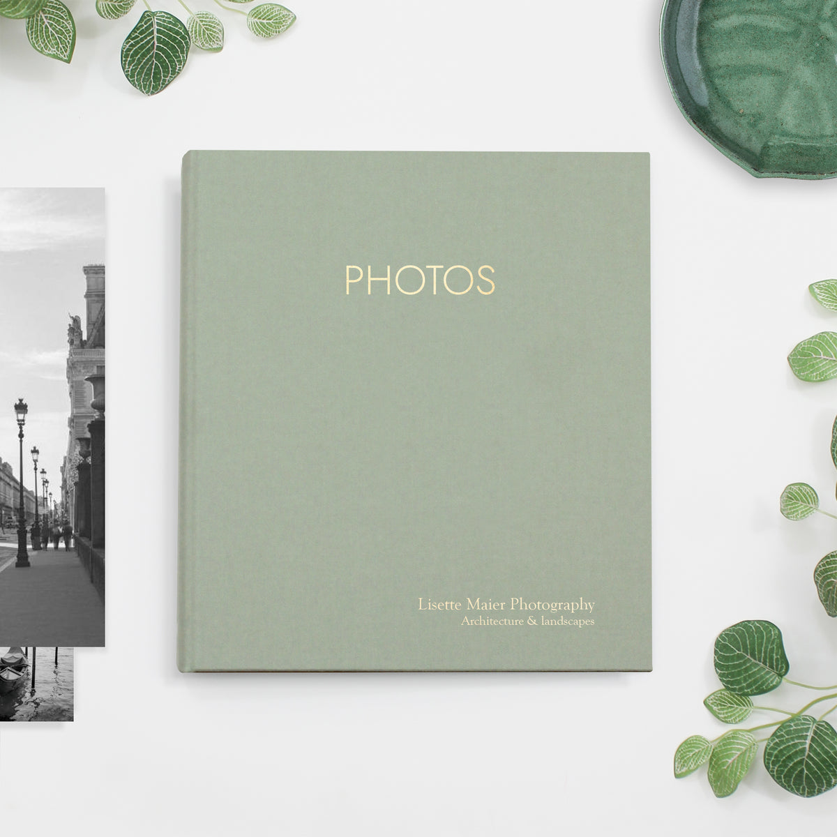 Large Photo Binder For 8x10 Photos | Sage Green Cotton