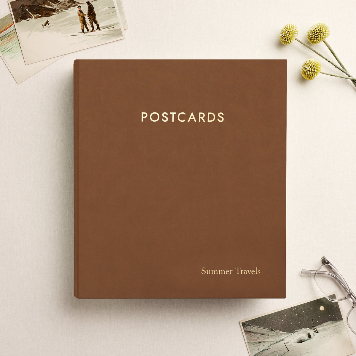 The Large Postcard Album | Light Brown Vegan Leather