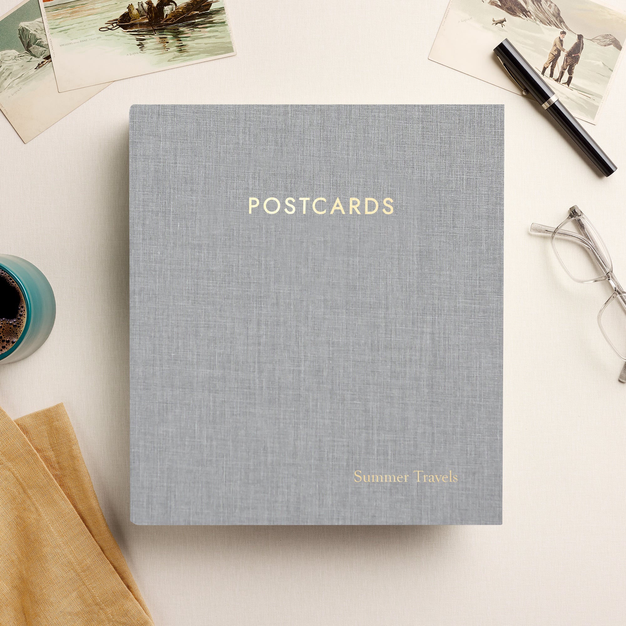 Large Postcard Album | Personalized Postcard Storage Binder | Rag