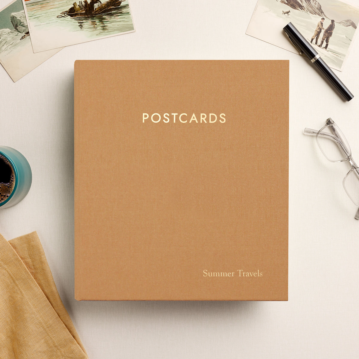 The Large Postcard Album | Antique Gold Silk