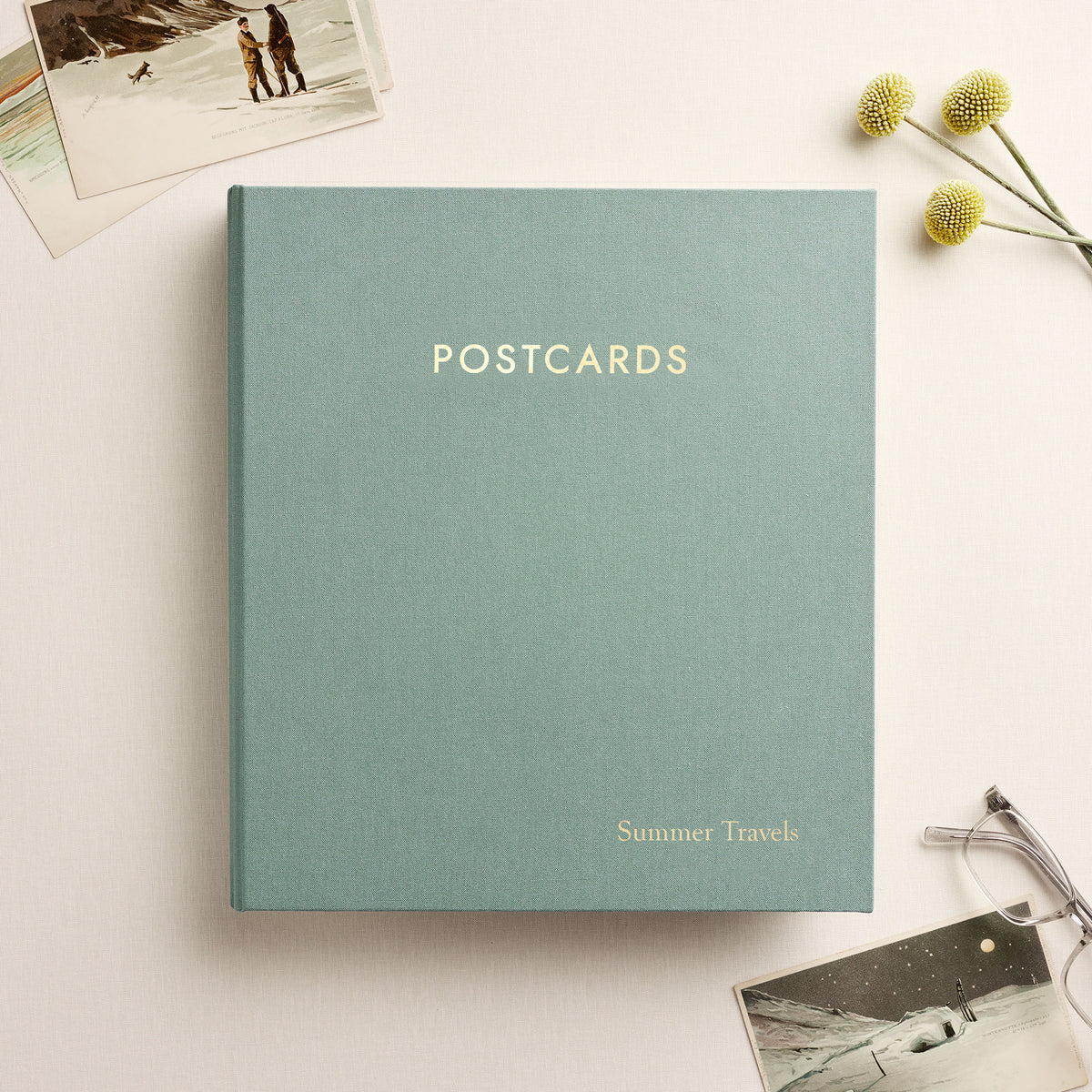 The Large Postcard Album | Jade Green Cotton