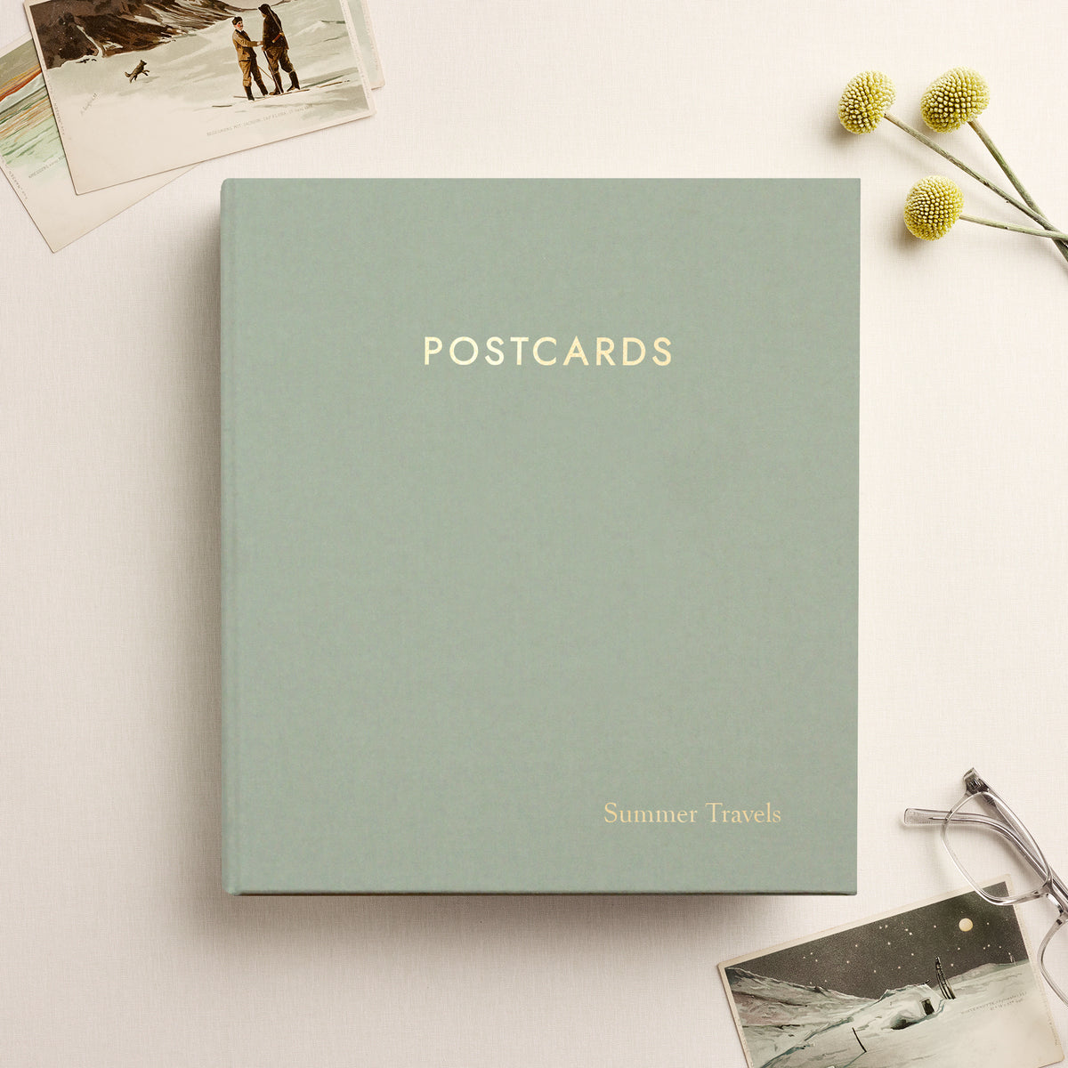 The Large Postcard Album | Sage Green Cotton
