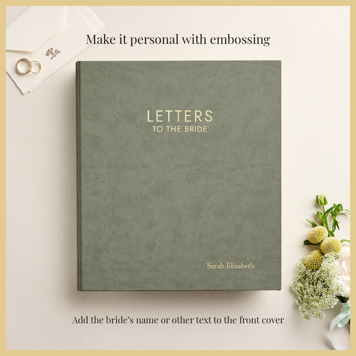 Letters To The Bride | Moss Green Vegan Leather