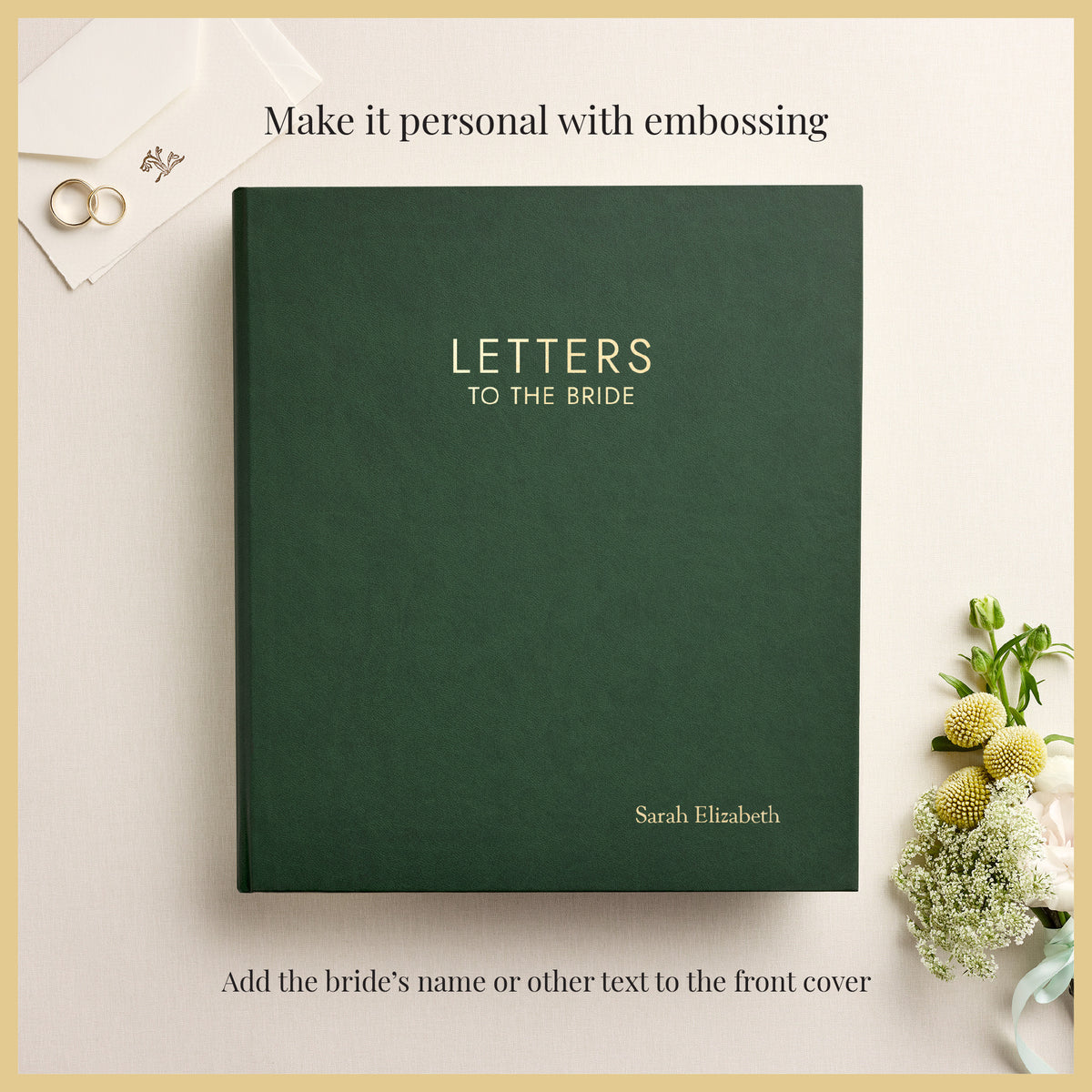 Letters To The Bride | Pine Green Vegan Leather