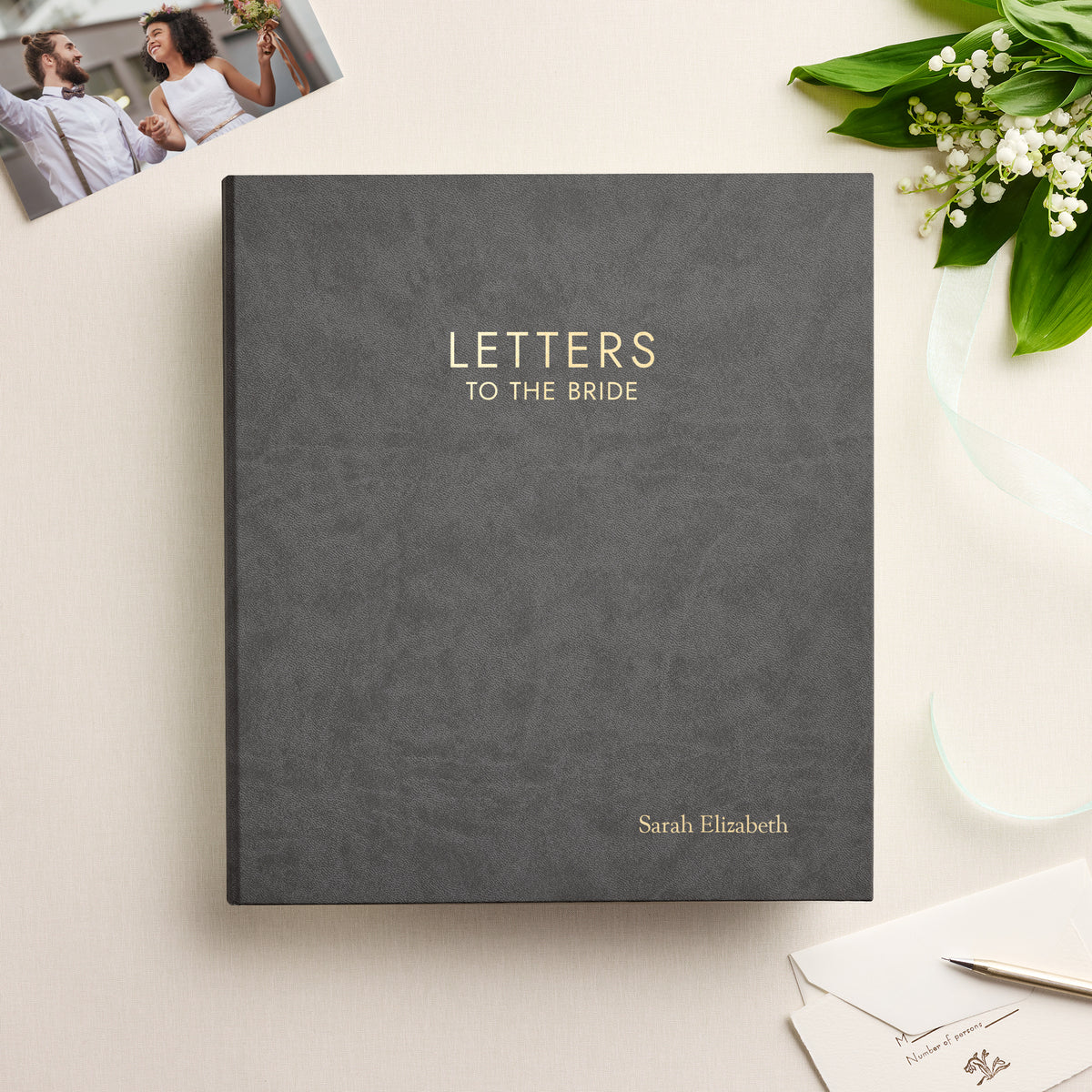 Letters To The Bride | Slate Gray Vegan Leather