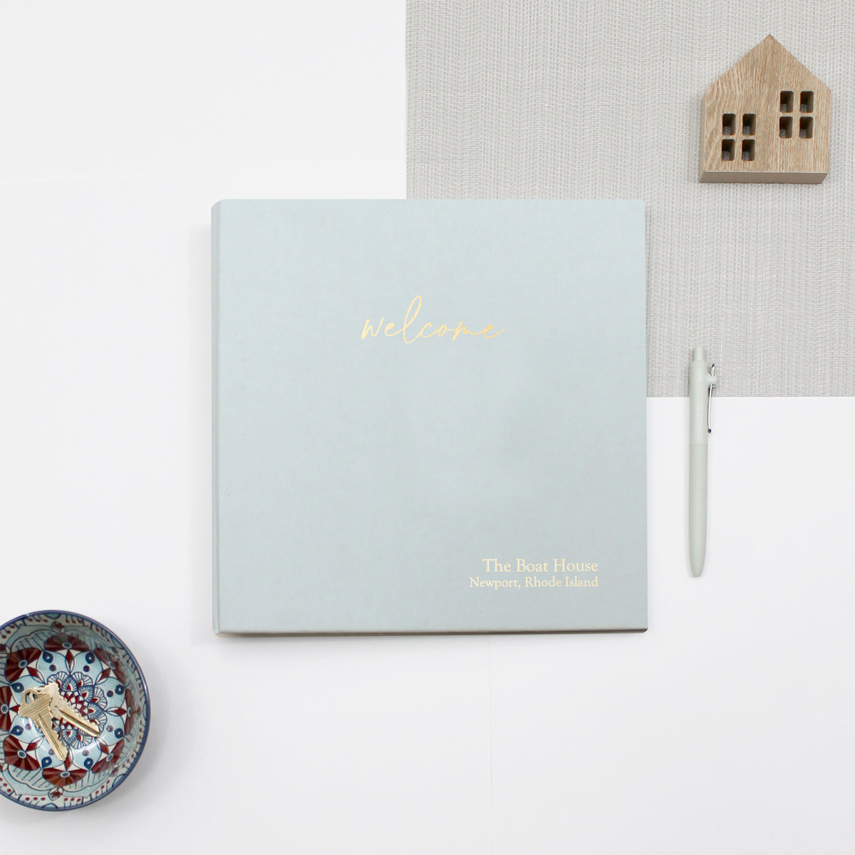 The Welcome Guestbook | Light Blue Cotton