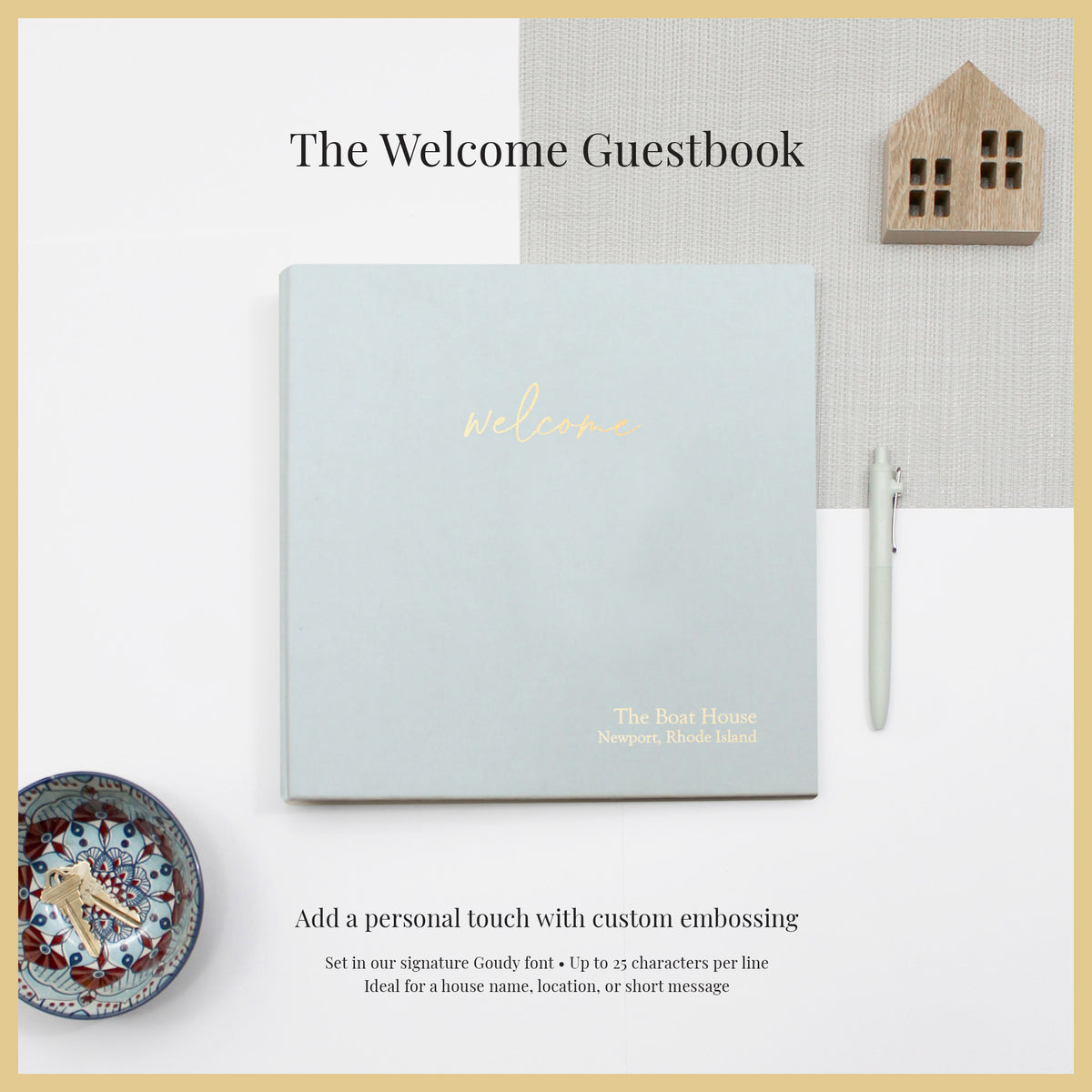 The Welcome Guestbook | Light Blue Cotton