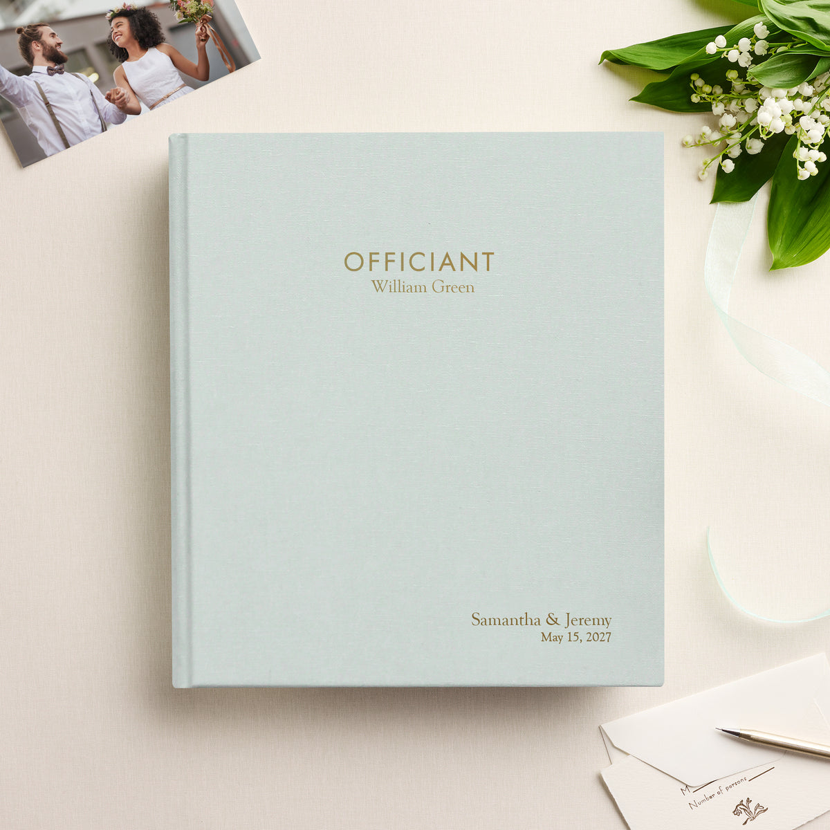 The Officiant Binder | Light Blue Cotton