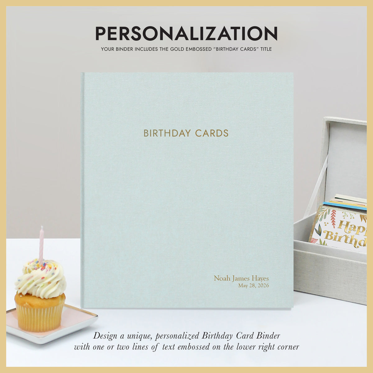The Birthday Card Binder | Light Blue Cotton
