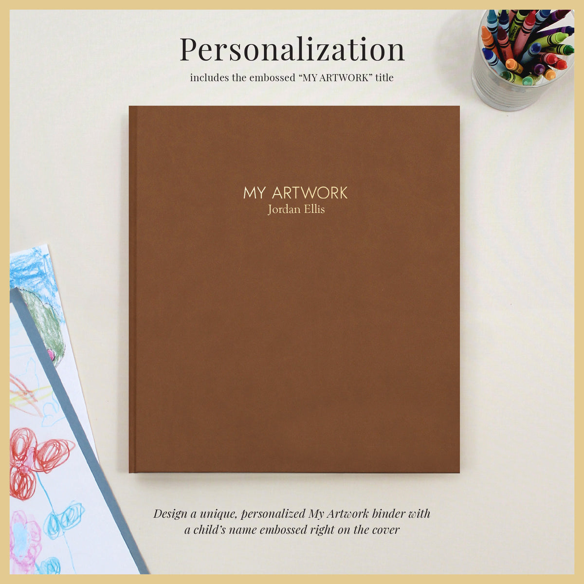 My Artwork Binder | Light Brown Vegan Leather