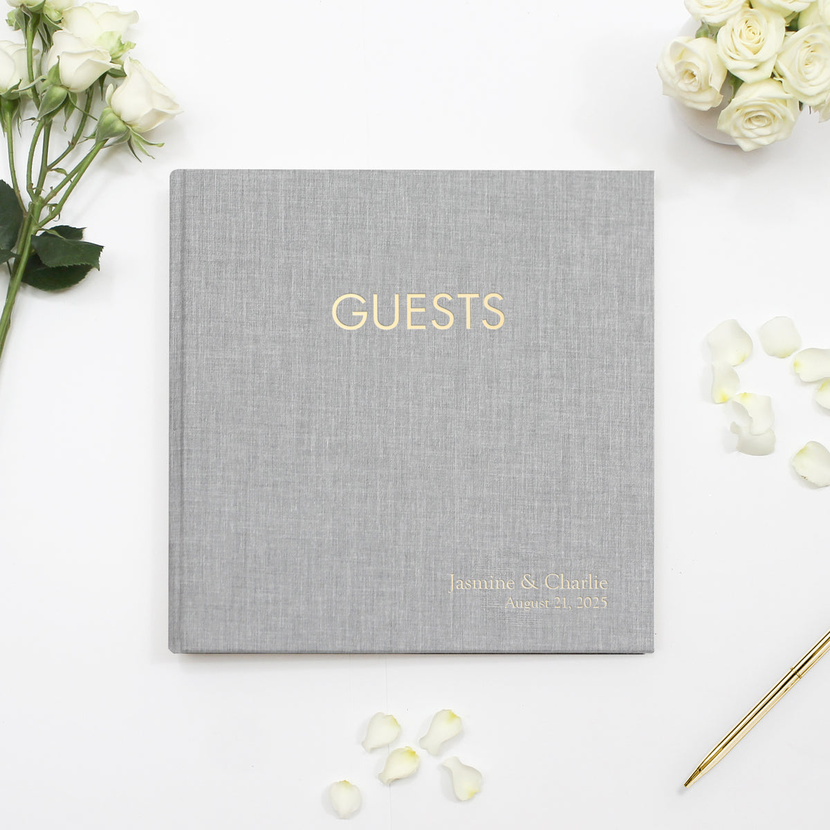 Event Guestbook | Cover: Light Gray Linen | Available Personalized