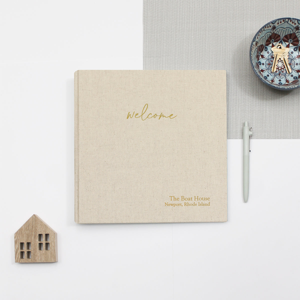 The Welcome Guestbook | Natural Linen