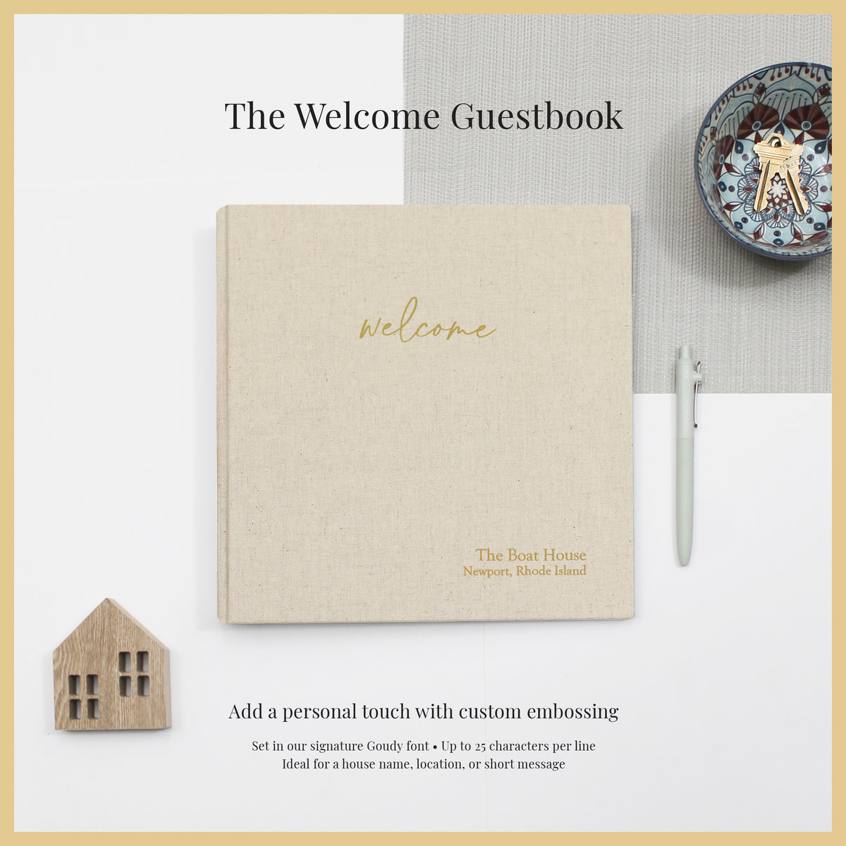 The Welcome Guestbook | Natural Linen