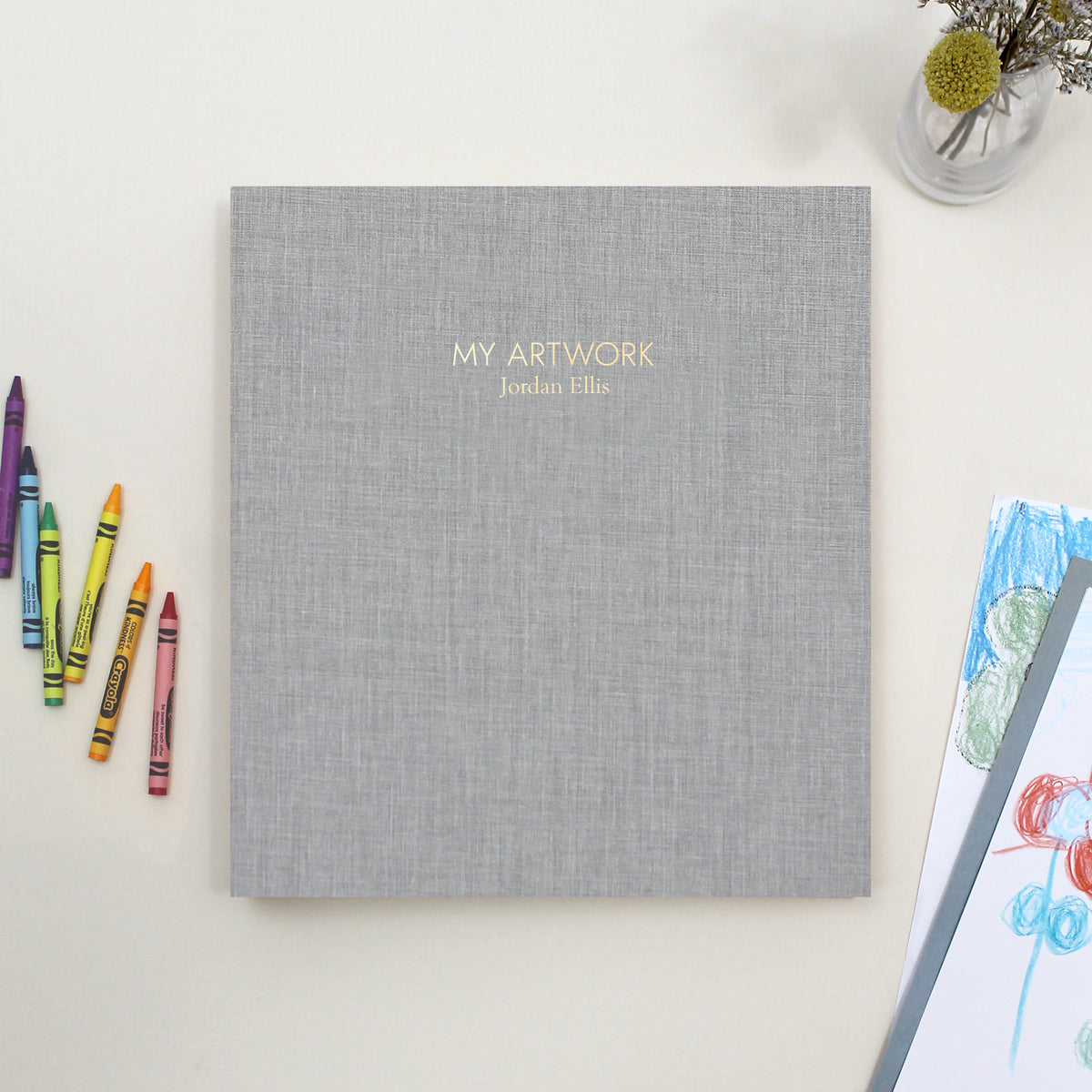 My Artwork Binder | Light Gray Linen