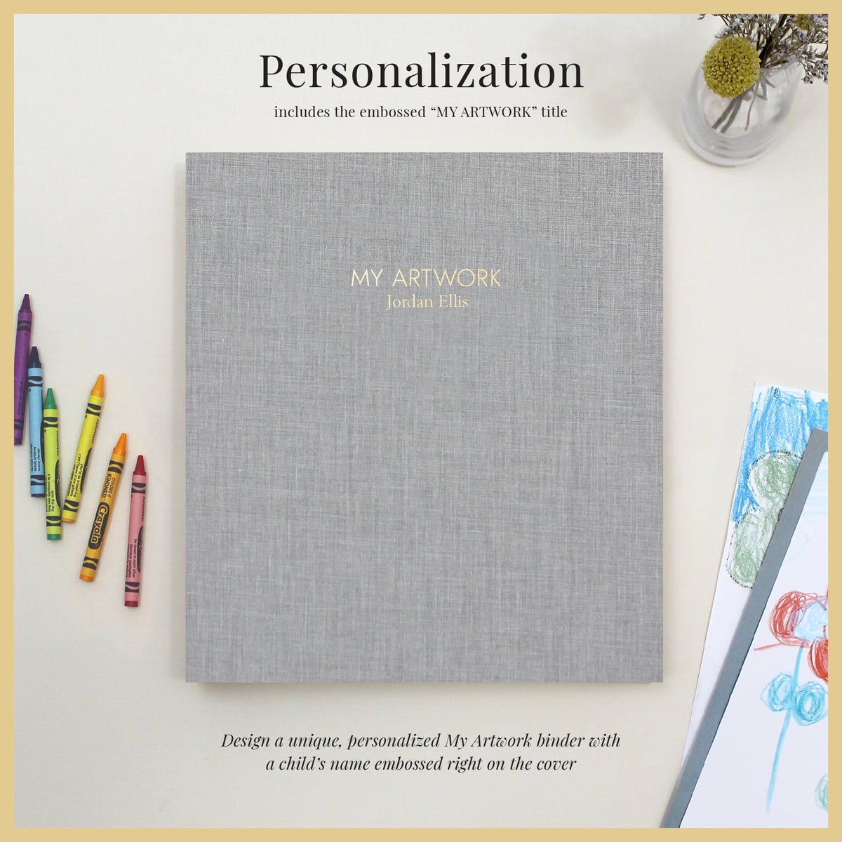 My Artwork Binder | Light Gray Linen