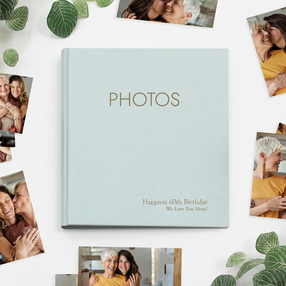 Medium Photo Binder For 4x6 Photos | Cover: Light Blue Cotton | Available Personalized